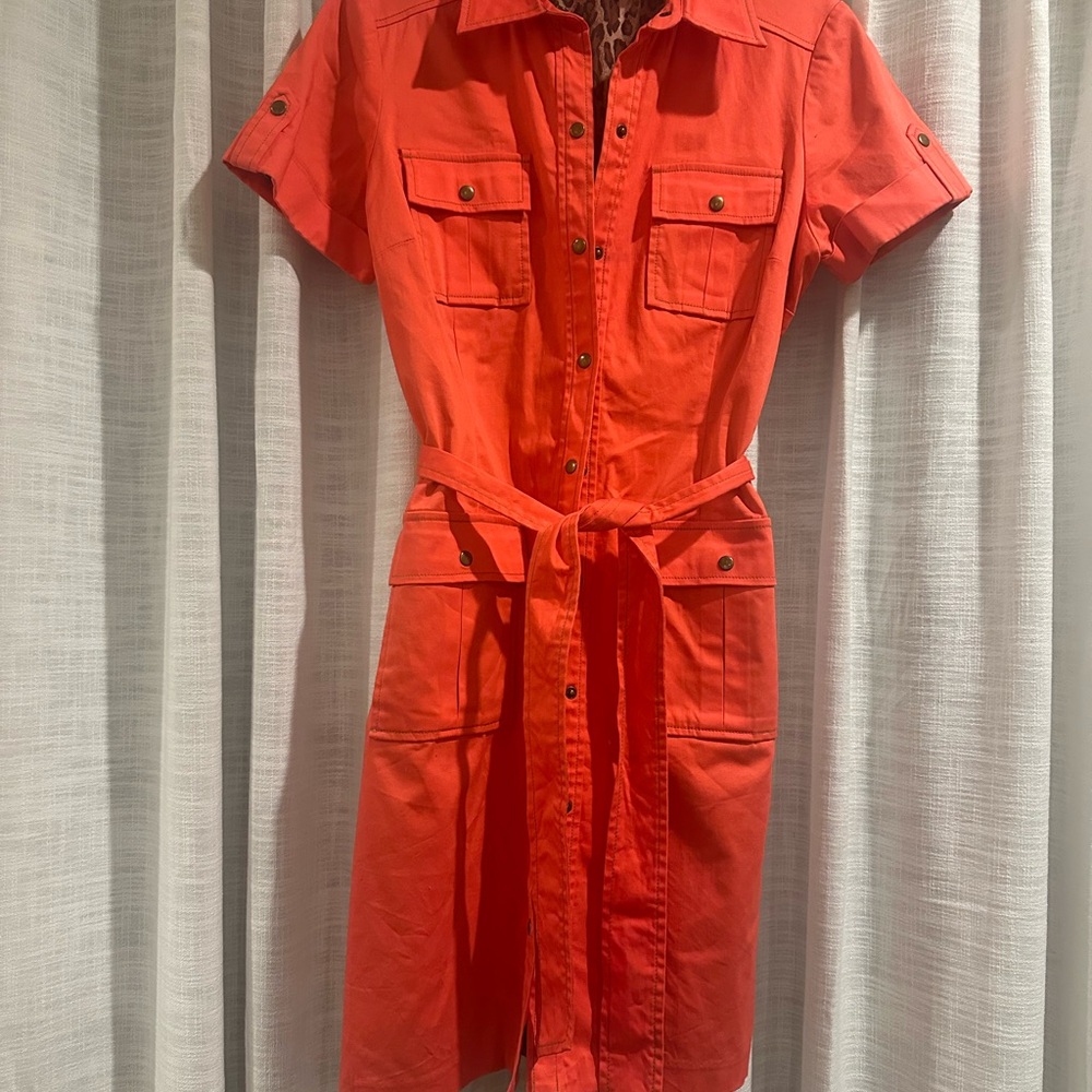 Chicos Women's Orange Button-Up Dress